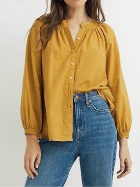 MADEWELL Embroidered Peasant Blouse